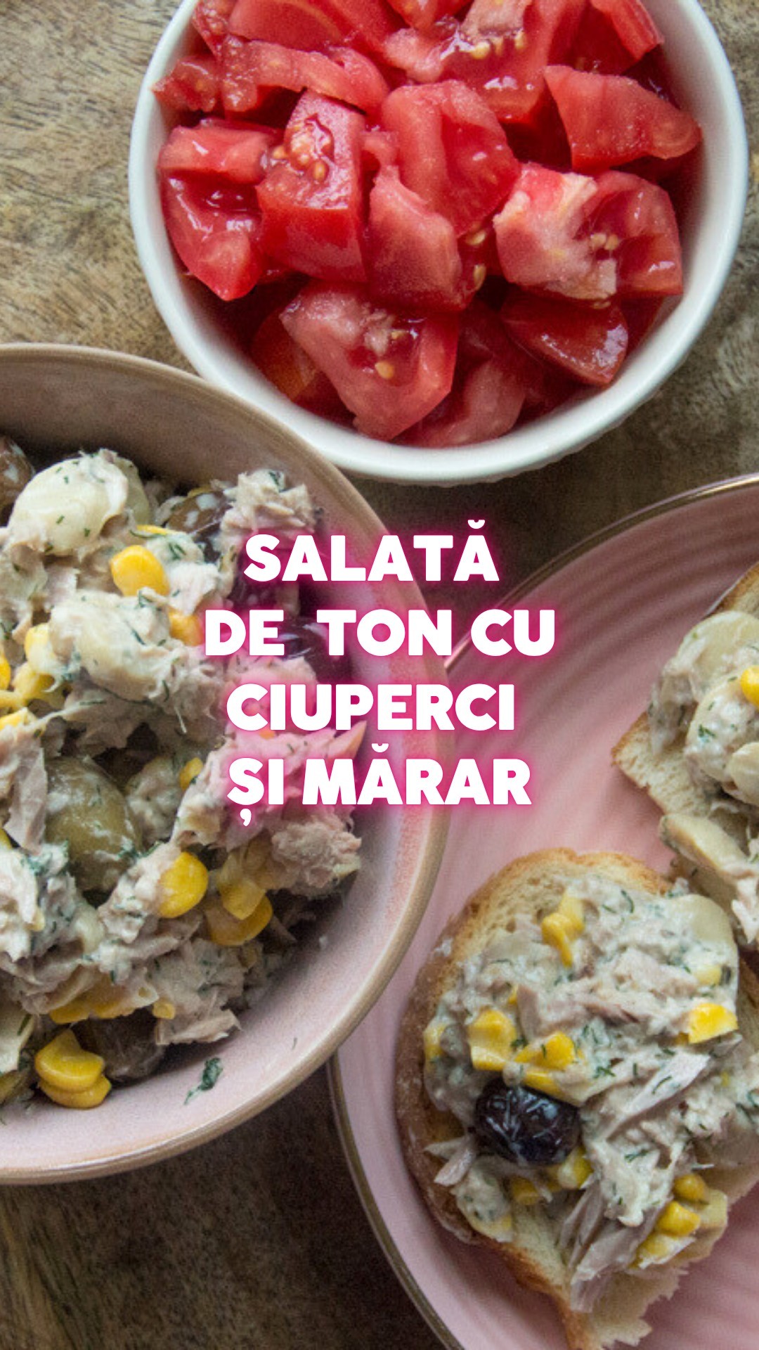Tuna Salad with Mushrooms, Corn and Dill