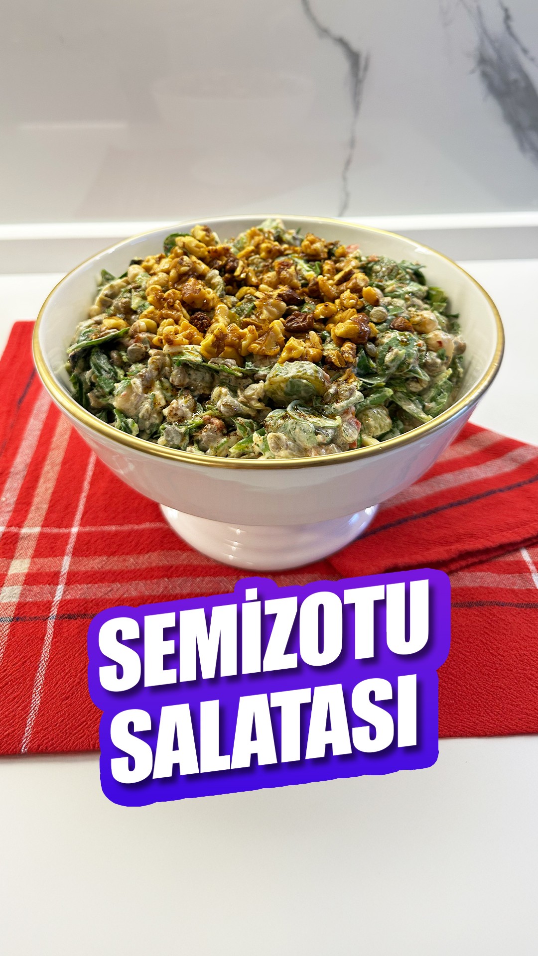 Purslane Salad with Lentils and Yogurt