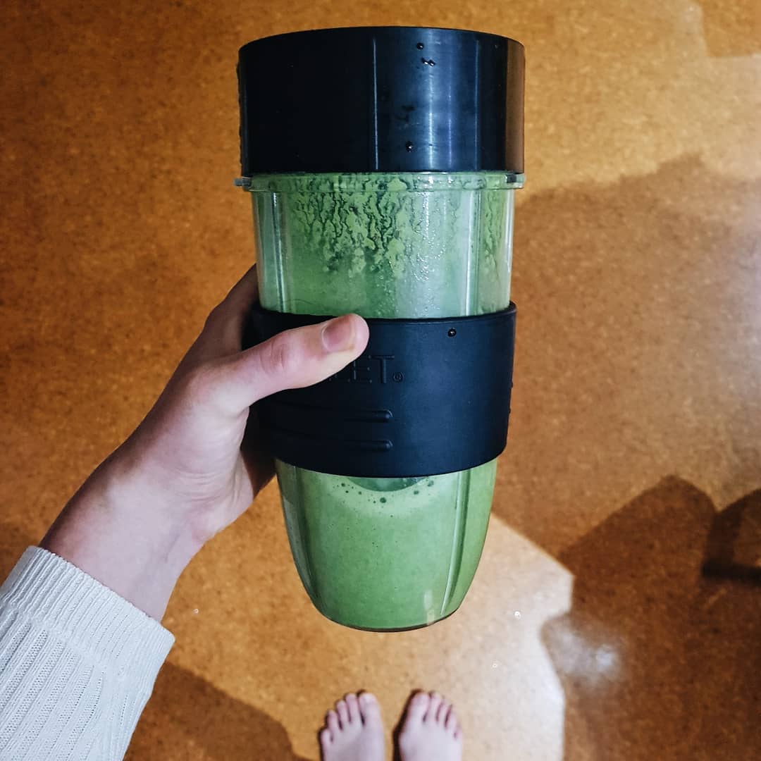 Fresh Green Smoothie with Garden Veggies