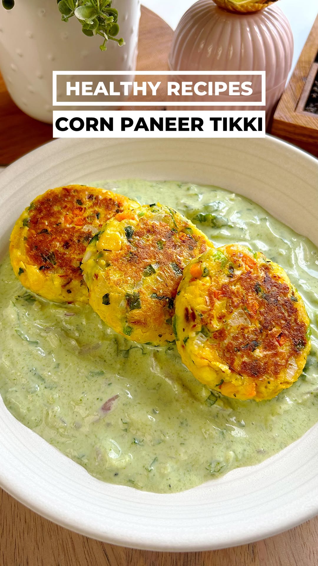 Healthy Corn Paneer Tikki