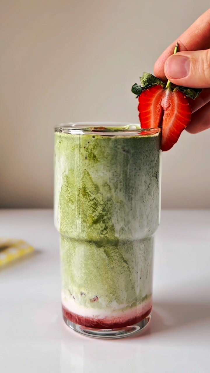 Refreshing Summer Strawberry Matcha Latte