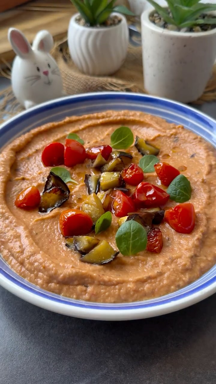 Air-Fried Eggplant and Chickpea Dip