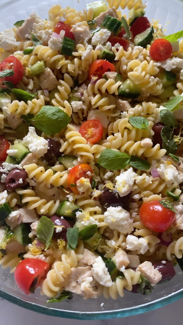 Greek Chicken Pasta Salad