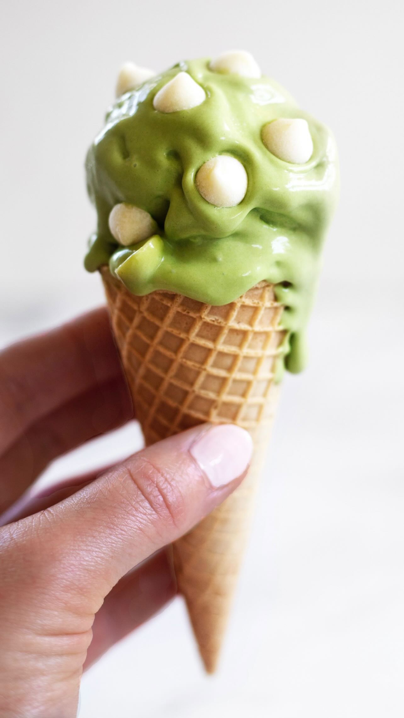 Dairy Free White Chocolate Matcha Ice Cream