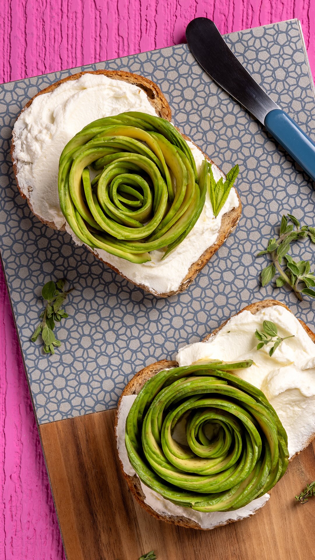 Creamy Avocado Toast with Roses