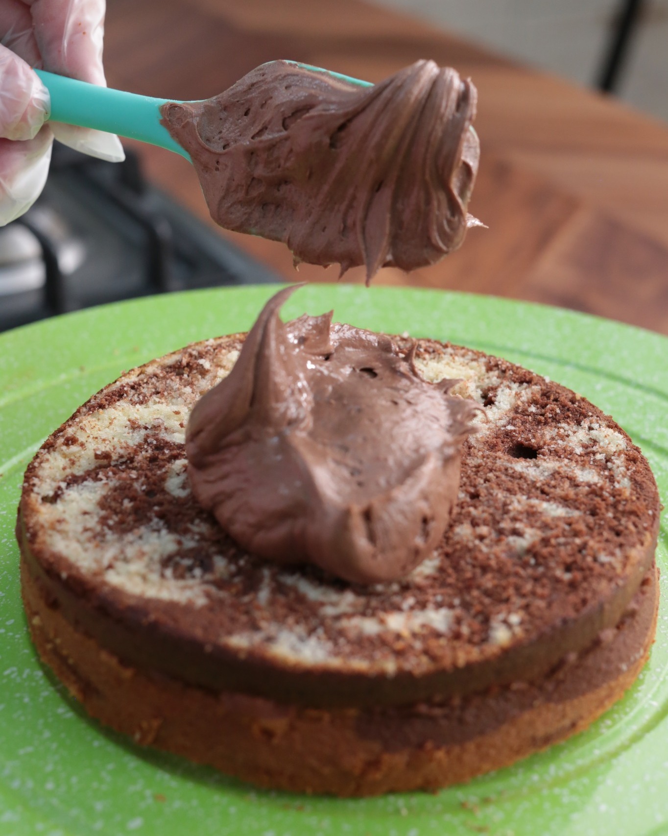 Classic Marble Cake with Cream Frosting