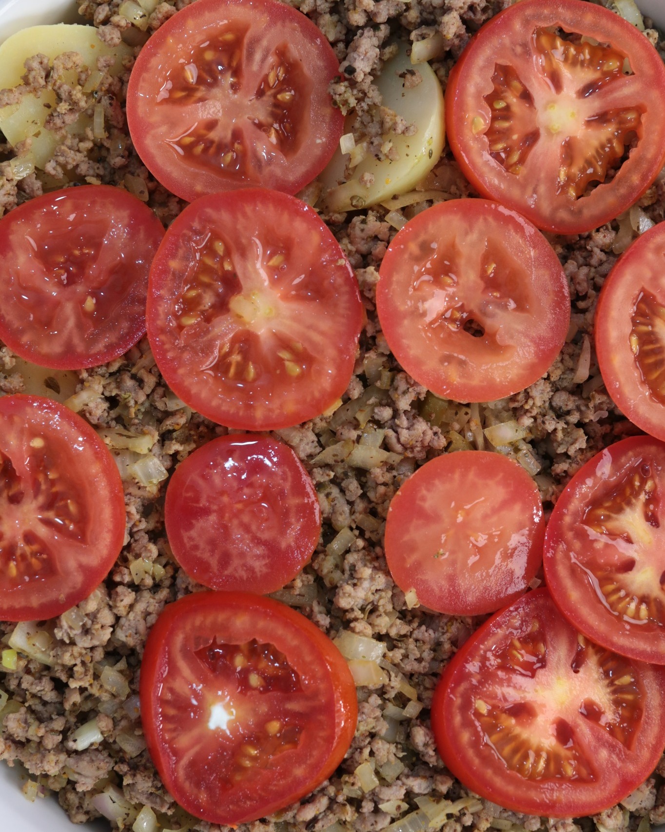 Cheesy Ground Meat and Potato Bake