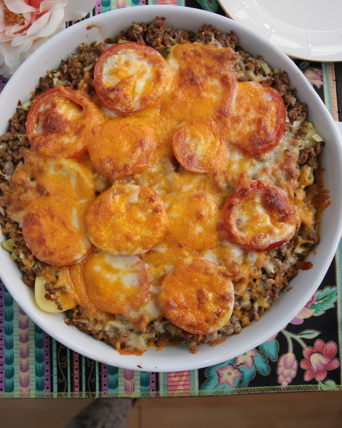 Cheesy Ground Meat and Potato Bake