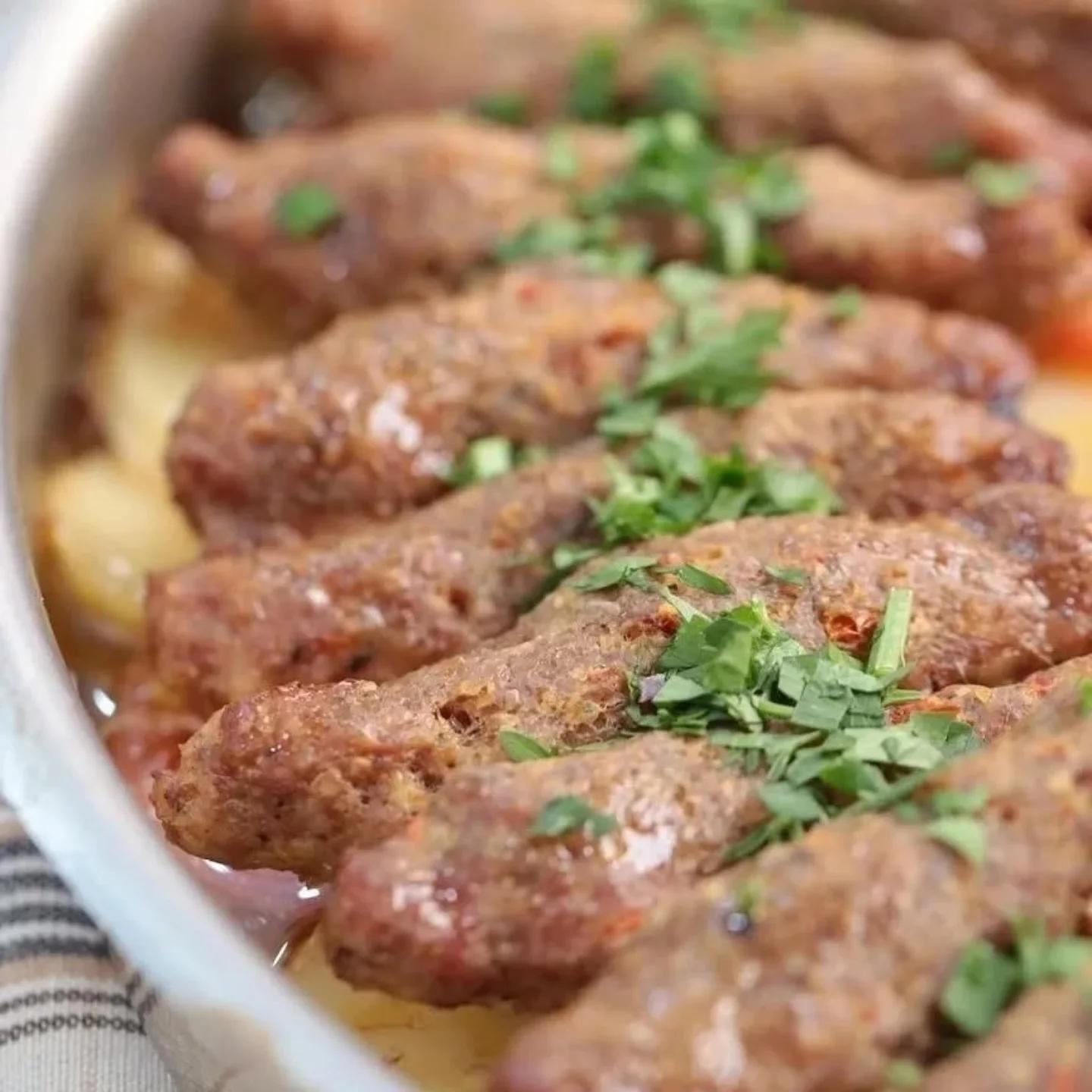 Baked Kofta with Bulgur and Vegetables