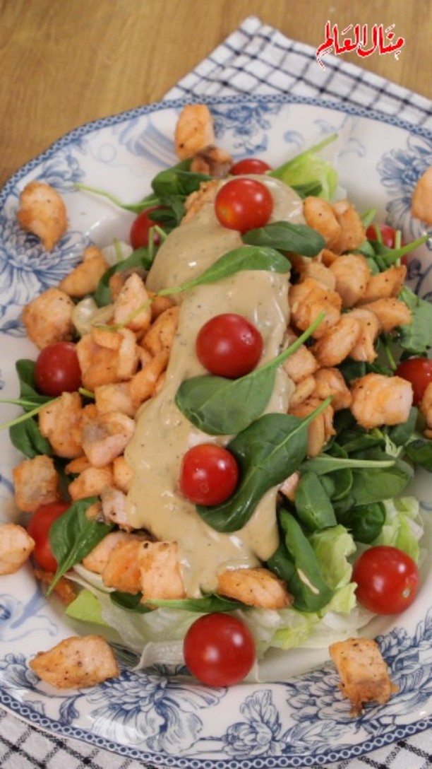 Fancy Salmon Salad with Sauce