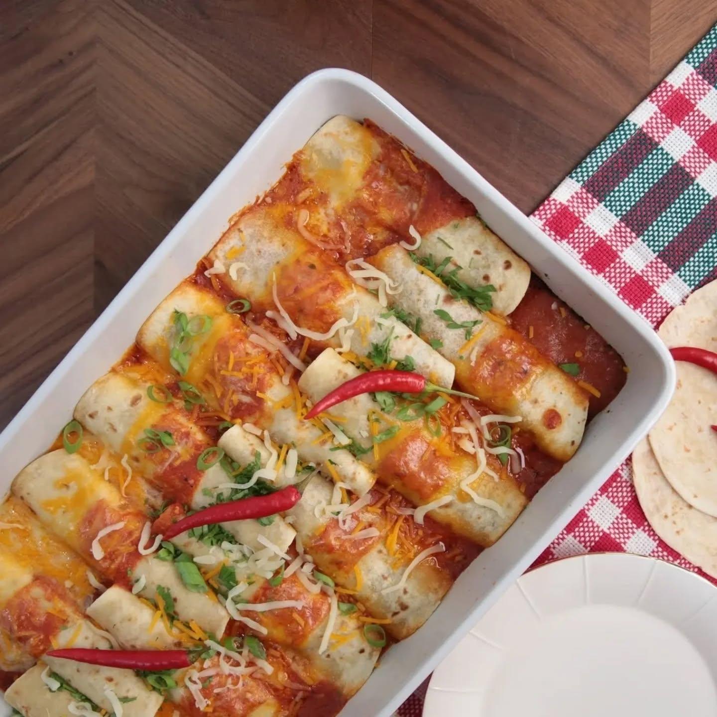 Baked Cheese and Beef Burritos