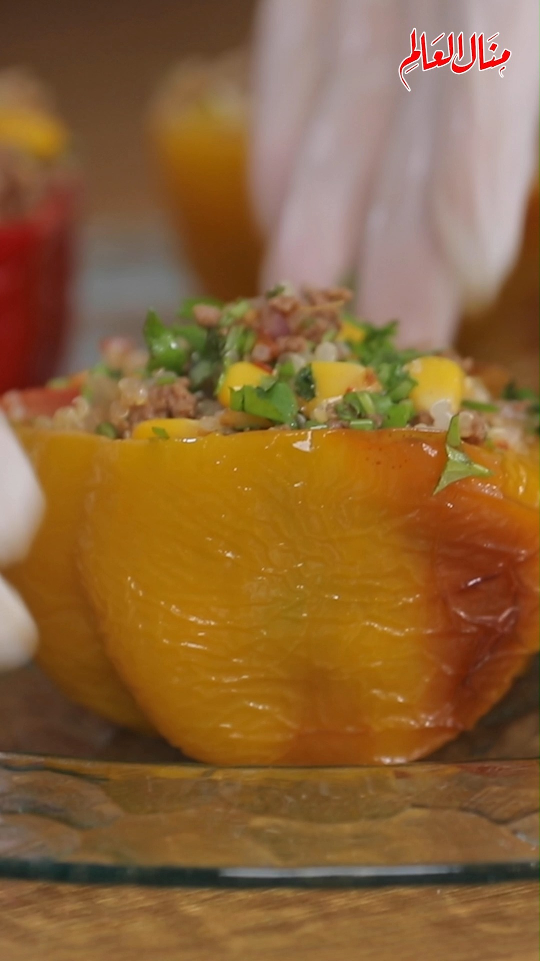 Grilled Bell Peppers with Quinoa and Meat
