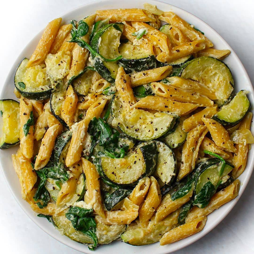 Chickpea Penne Pasta with Zucchini and Ricotta