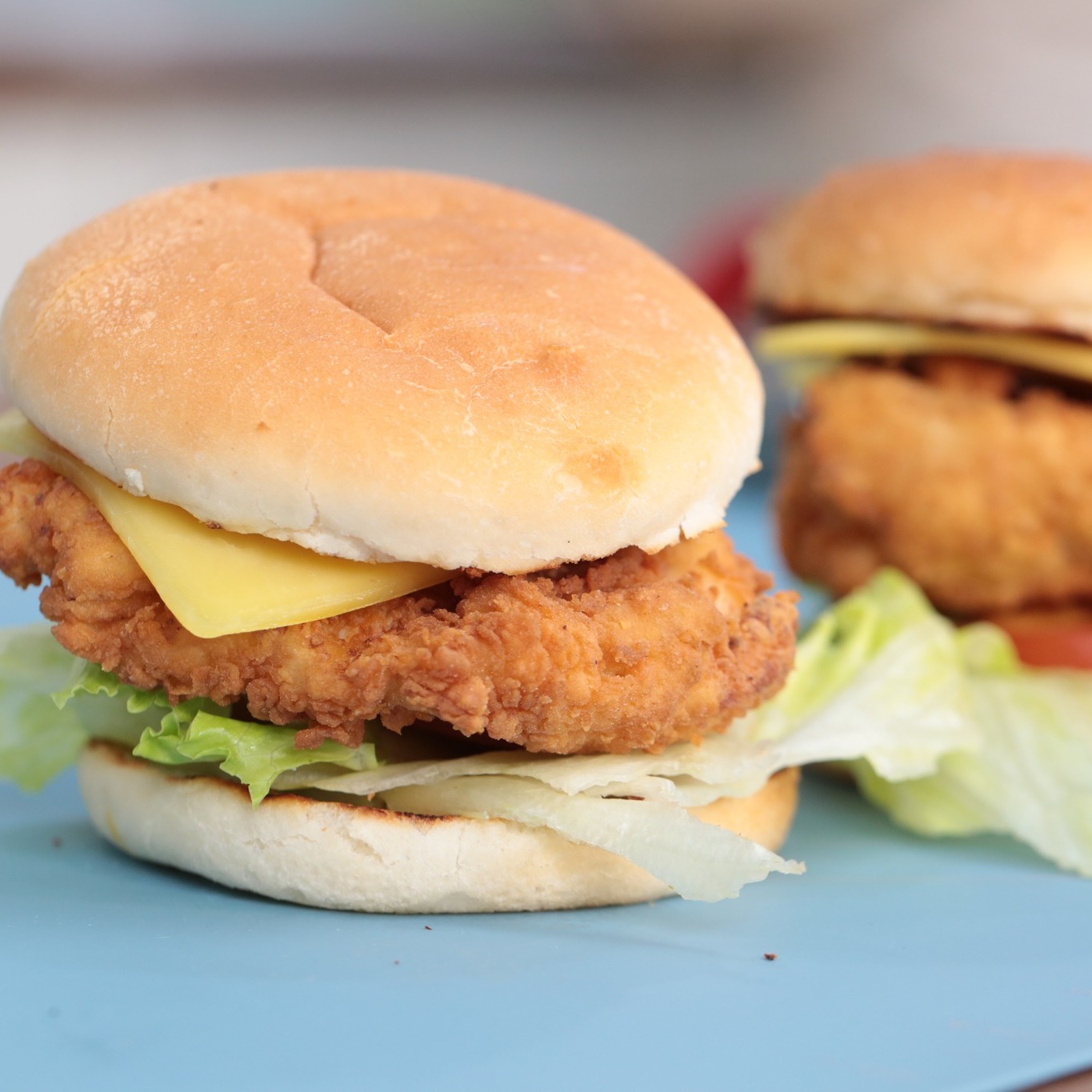 Fried Chicken Burger with Homemade Sauce