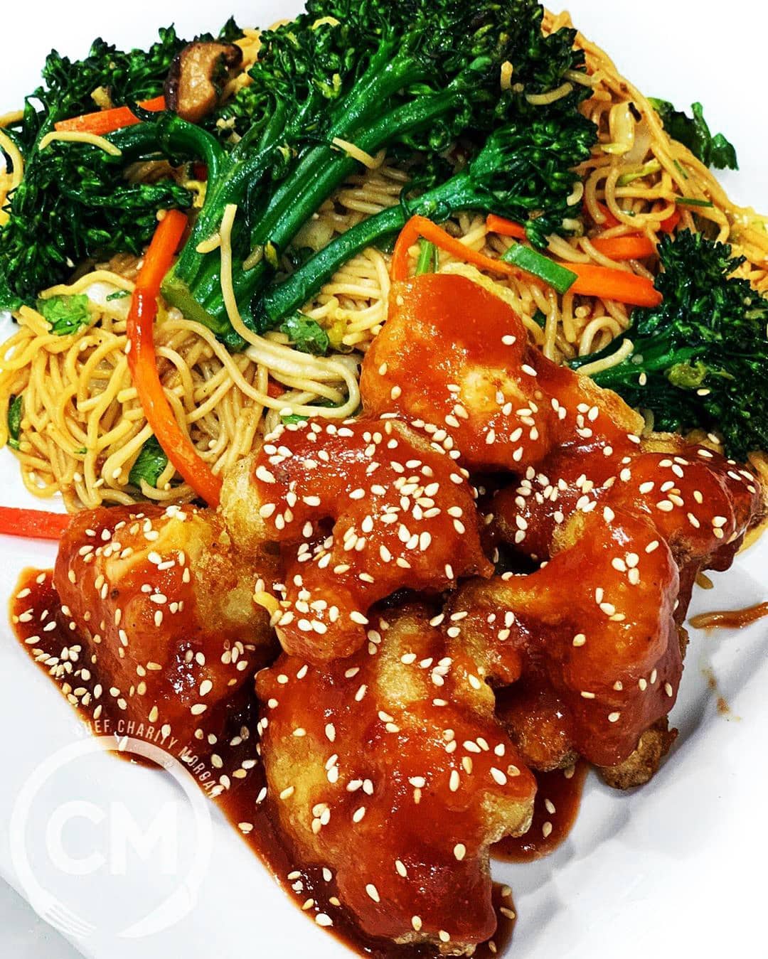 Stir Fry Noodles with Sweet N' Sour Cauliflower