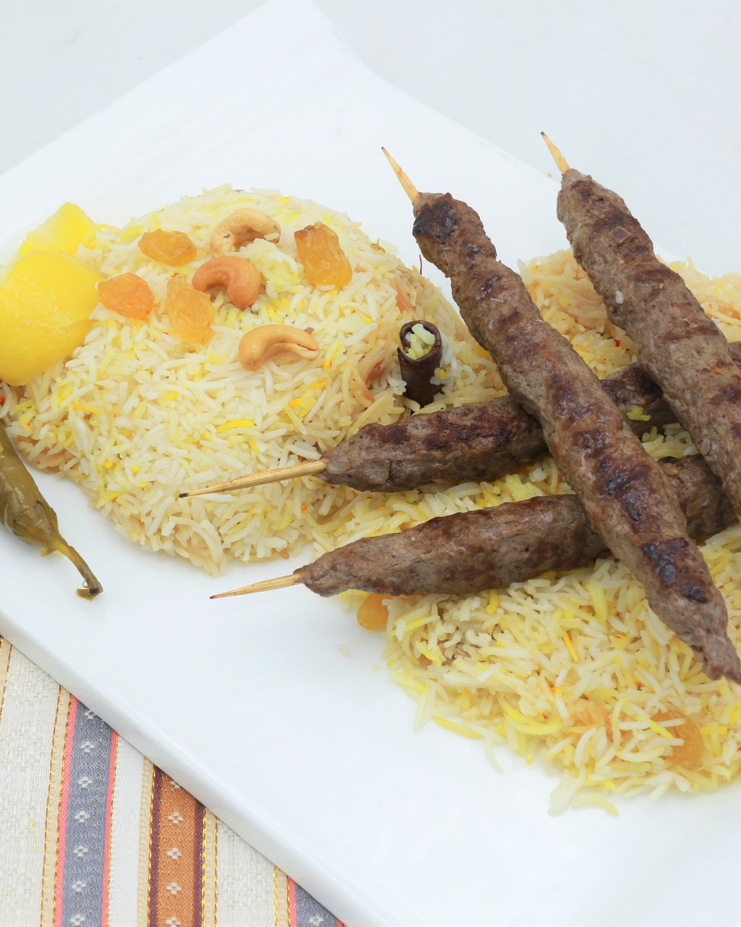 Grilled Kebab with Biriyani Rice