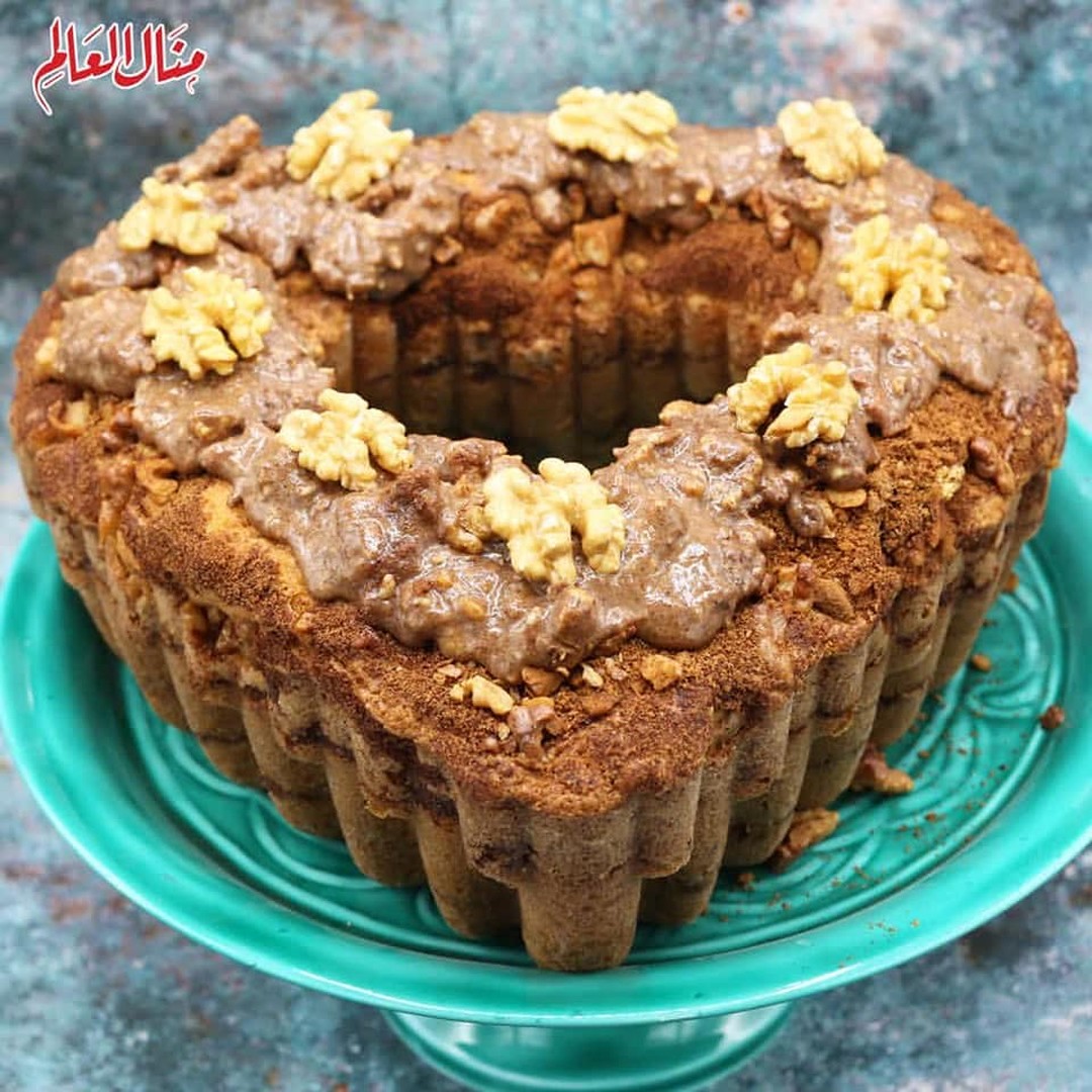 Walnut Cinnamon Cake with Cheese Sauce