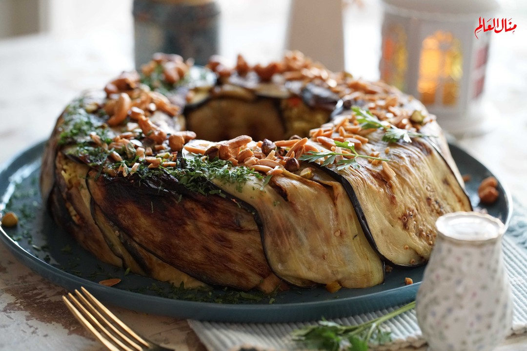 Baked Eggplant and Rice Mold