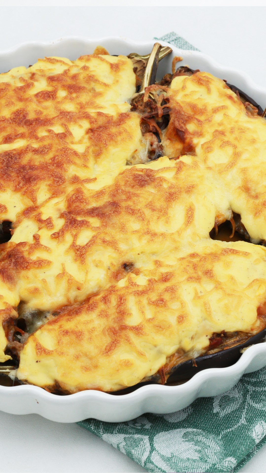 Stuffed Eggplant with Bechamel and Cheese