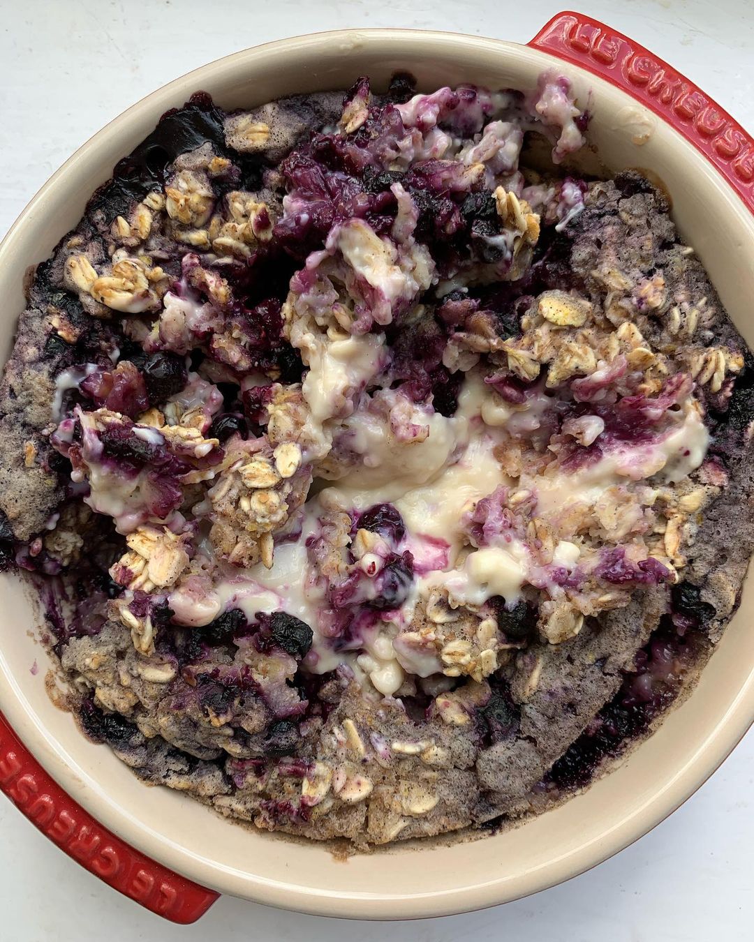 Blueberry Lemon Cheesecake Baked Oats