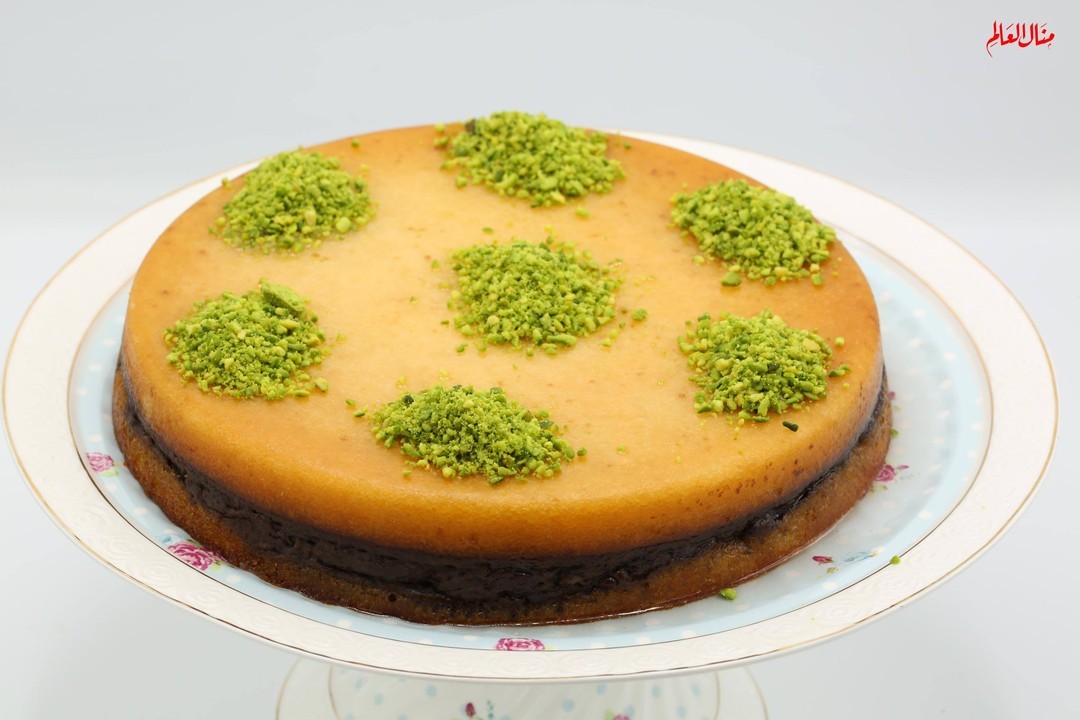 Basbousa with Chocolate Filling