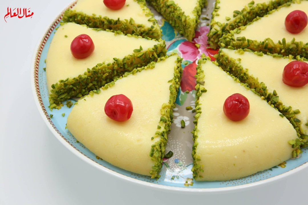 Semolina Custard Dessert with Pistachios