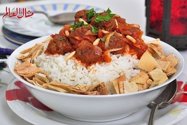 Dawood Basha Fatteh with Kofta and Rice
