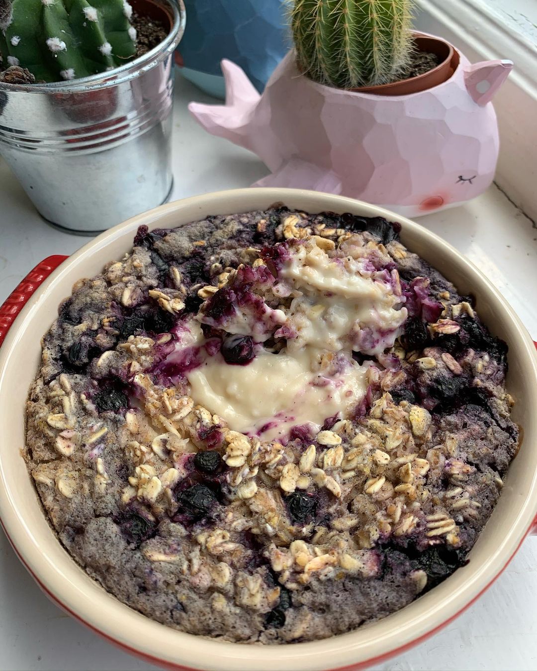 Blueberry Lemon Cheesecake Baked Oats