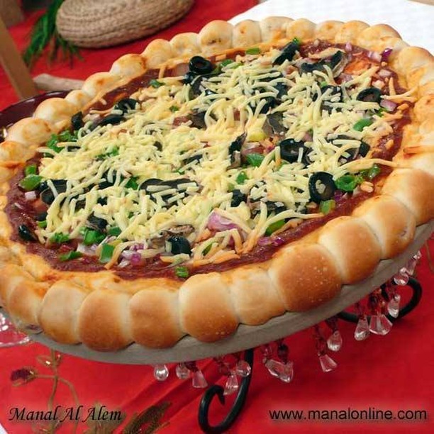 Decorated Pizza with Hot Dog Filling