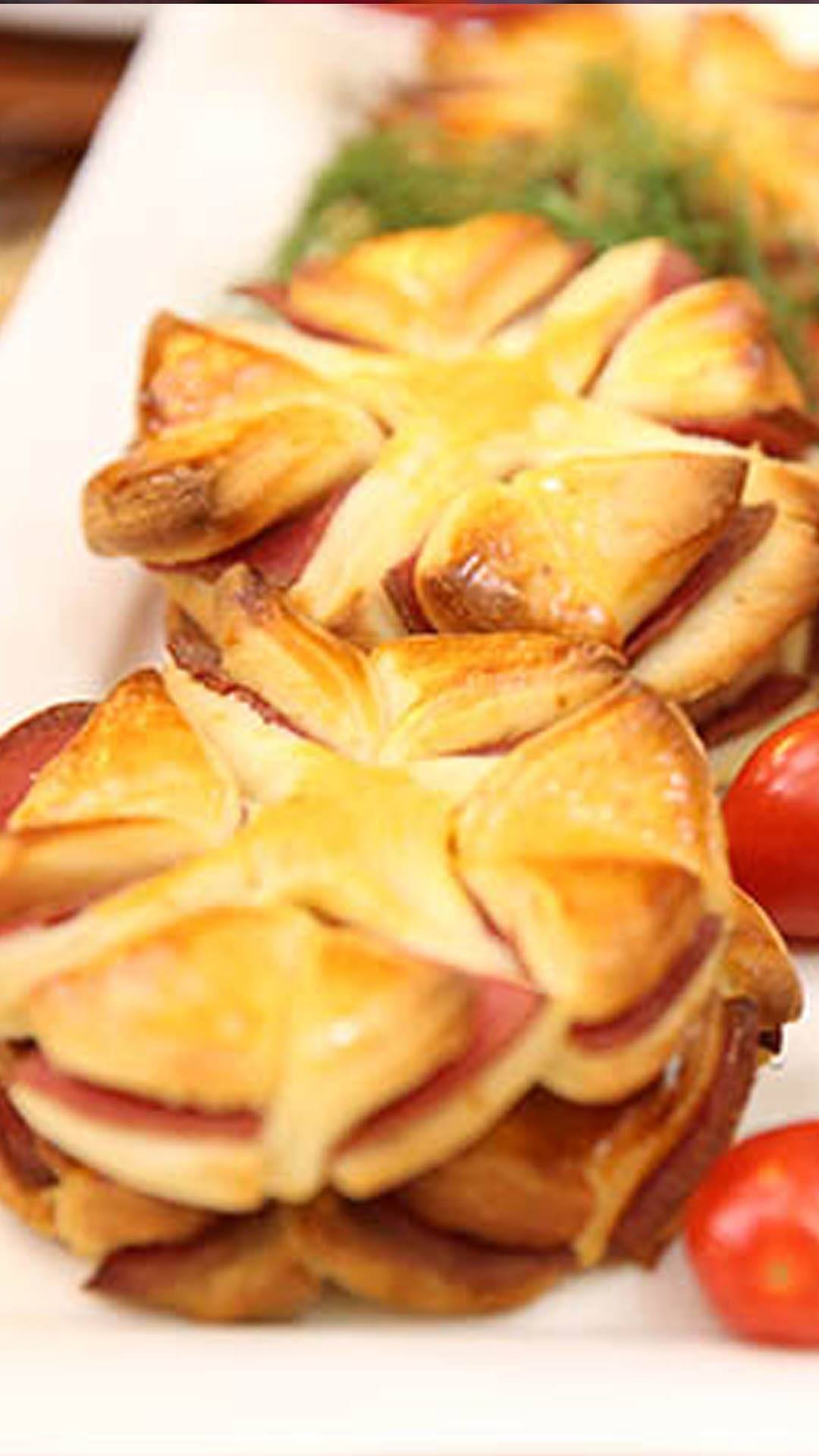 Mortadella Flower Pastries