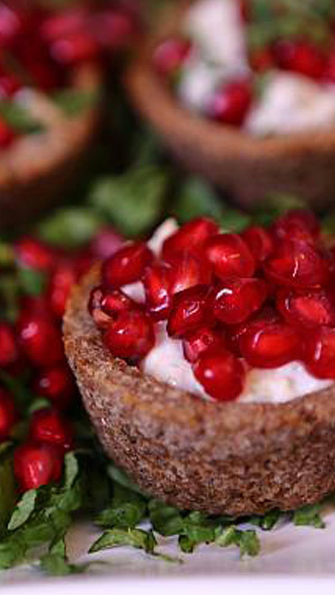 Eggplant Dip in Baked Kibbeh Cups