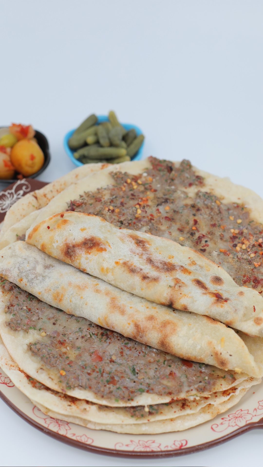 Arabic Safiha Meat-Stuffed Flatbread