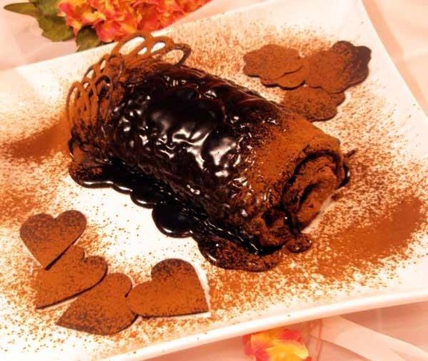 Chocolate Swiss Roll Cake