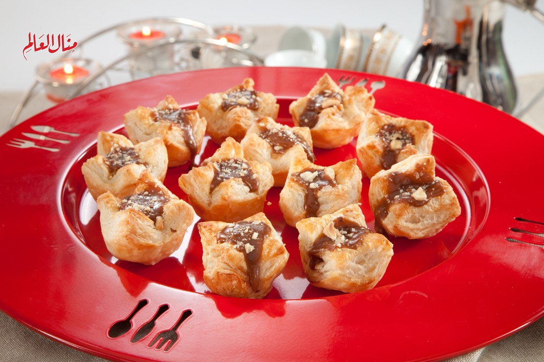 Caramel Hazelnut Puff Pastry Cups