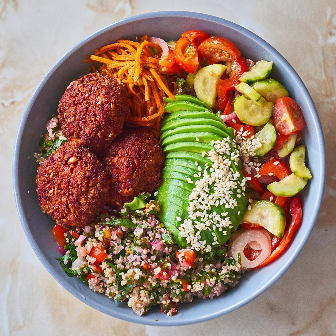 Baked Beetroot Falafel with Chickpeas and Herbs