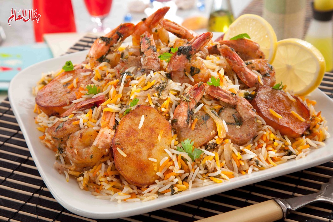 Shrimp Biryani with Potatoes and Saffron