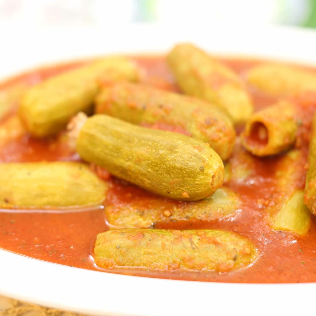 Stuffed Zucchini with Tomato Sauce