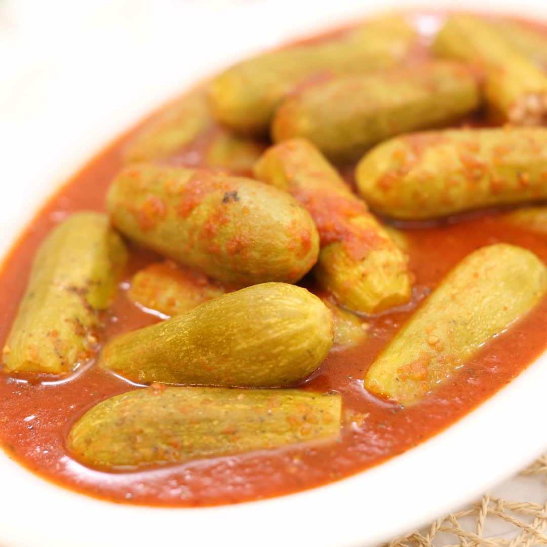 Stuffed Zucchini with Tomato Sauce