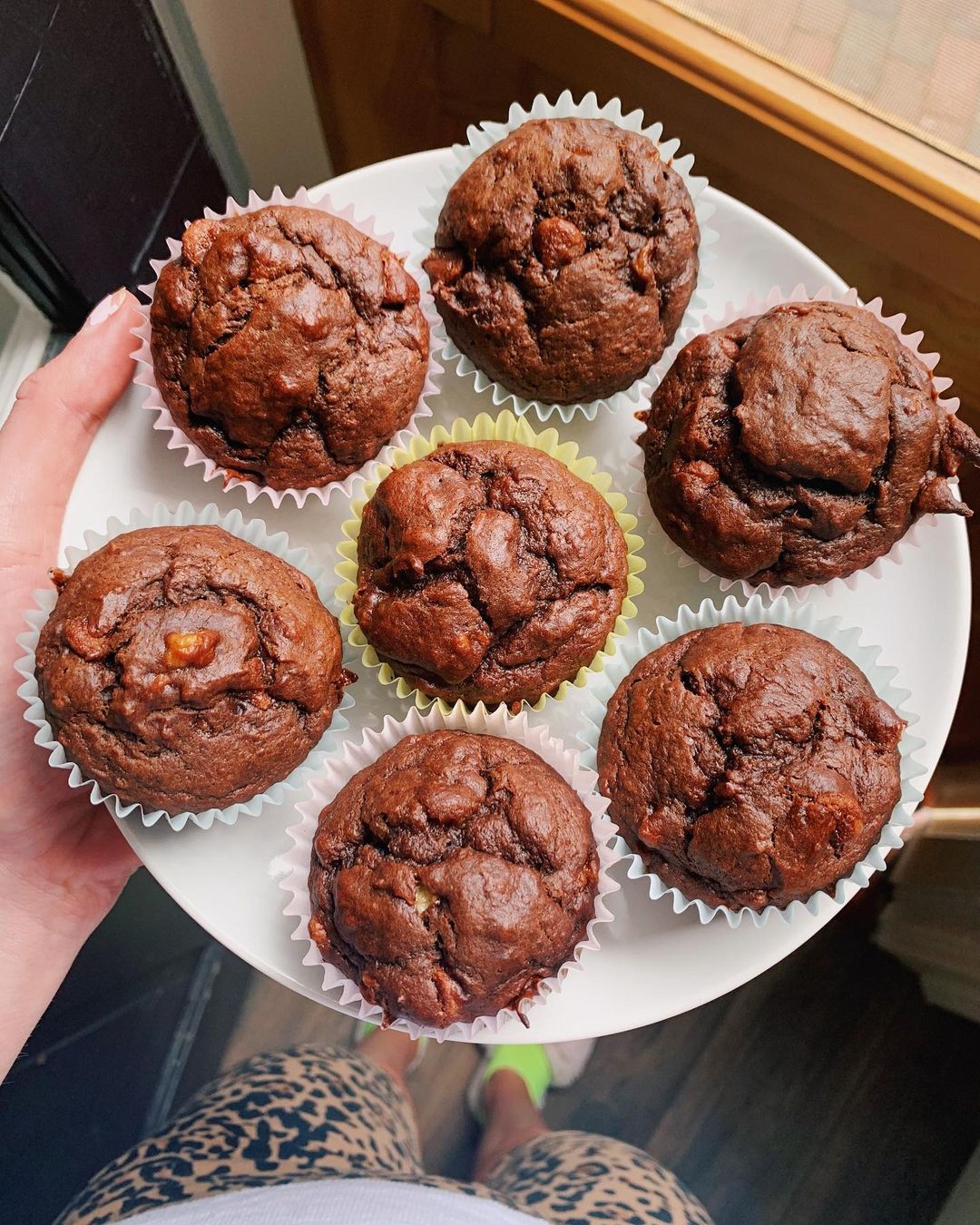 Chocolate Peanut Butter Banana Muffins