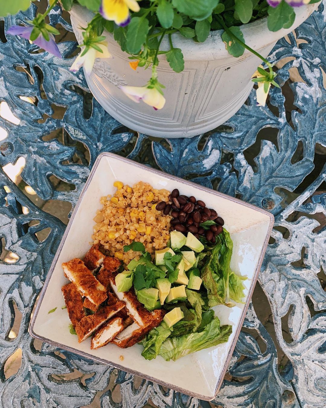 Mexican Salad with Homemade Cauliflower Taco Rice