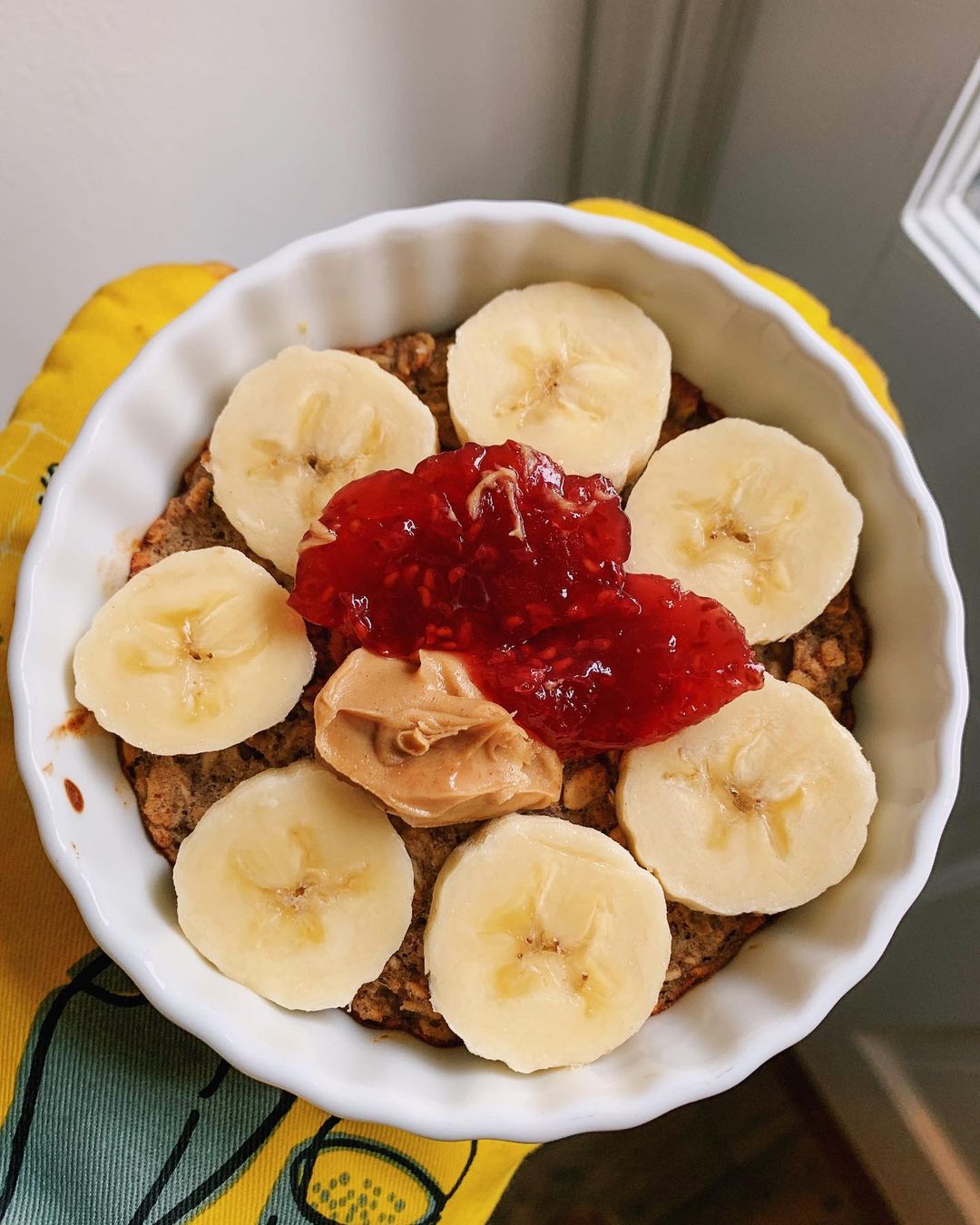 Peanut Butter and Jelly Baked Oats