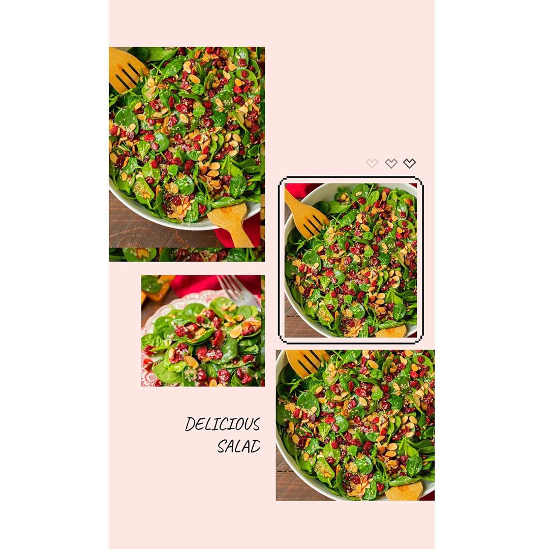 Cranberry Almond Spinach Salad