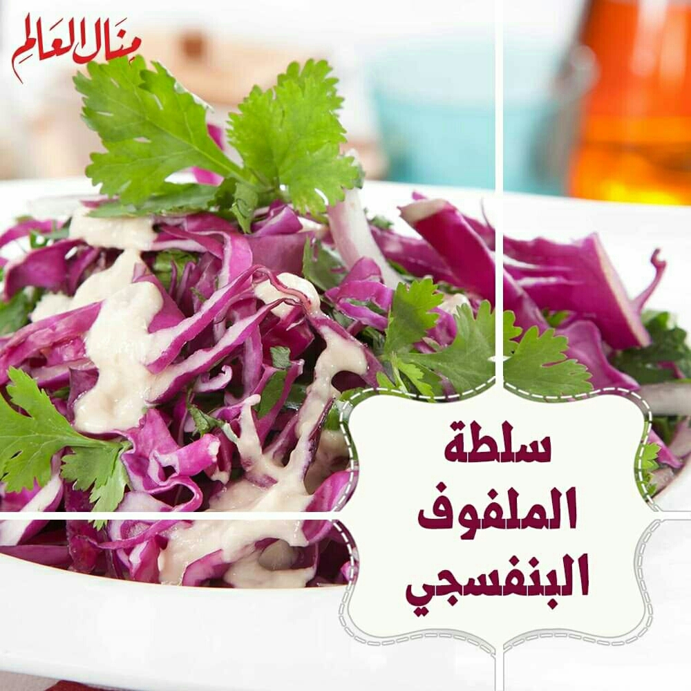 Purple Cabbage Salad with Yogurt Sauce
