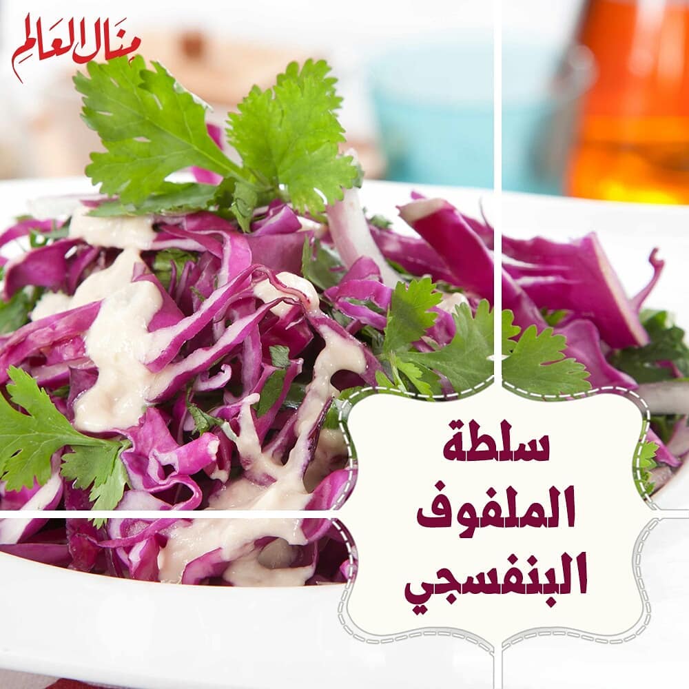 Purple Cabbage Salad with Yogurt Sauce