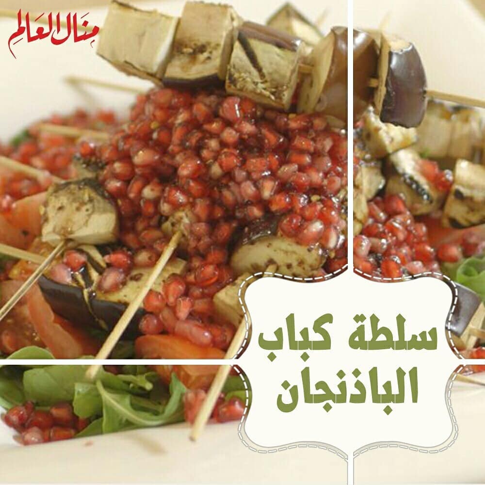 Grilled Eggplant Kebab Salad