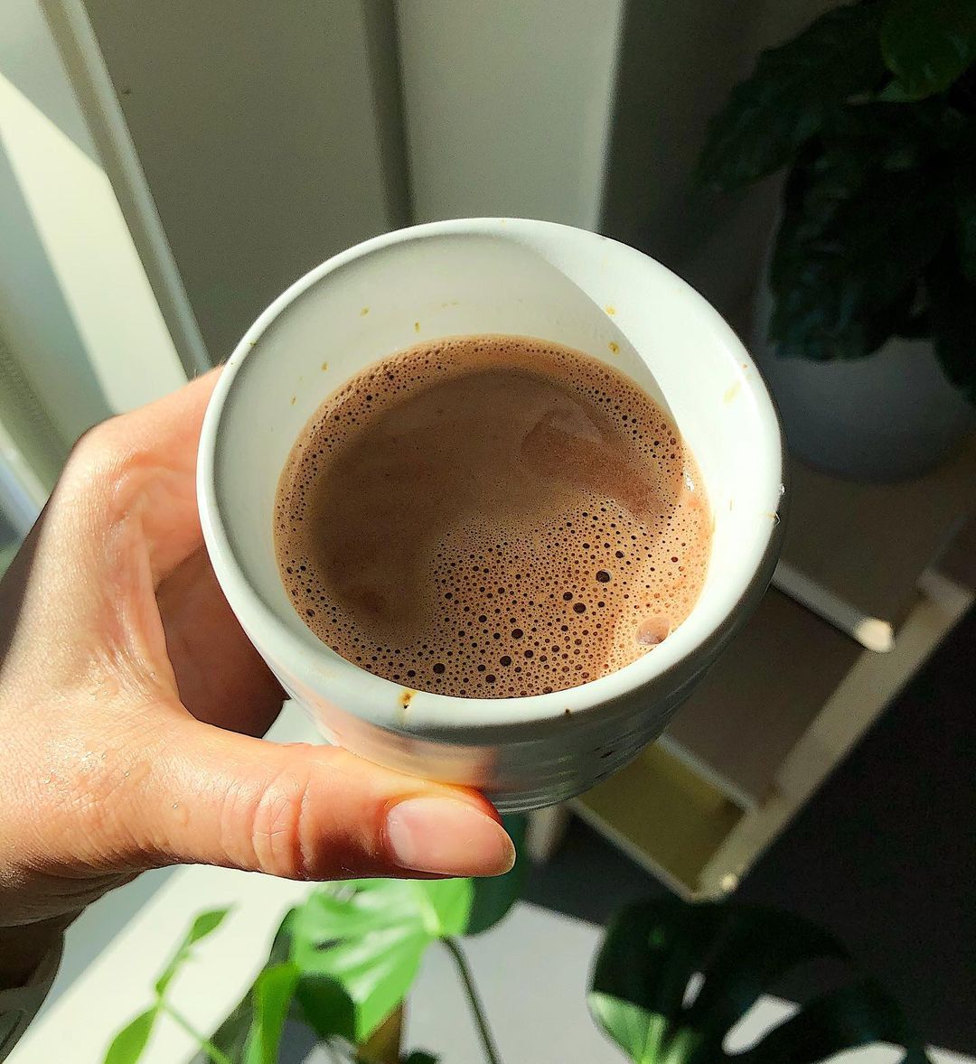 Vegan Hot Chocolate with Oat Milk and Maple Syrup