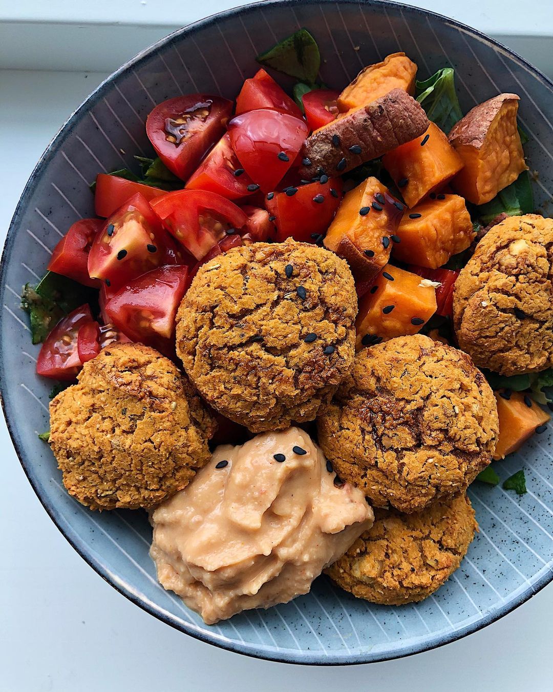 Baked Sweet Potato Falafels with Chickpeas
