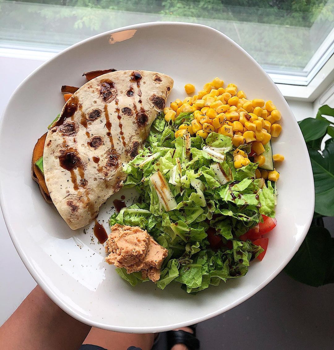 Hummus and Vegetable Quesadilla