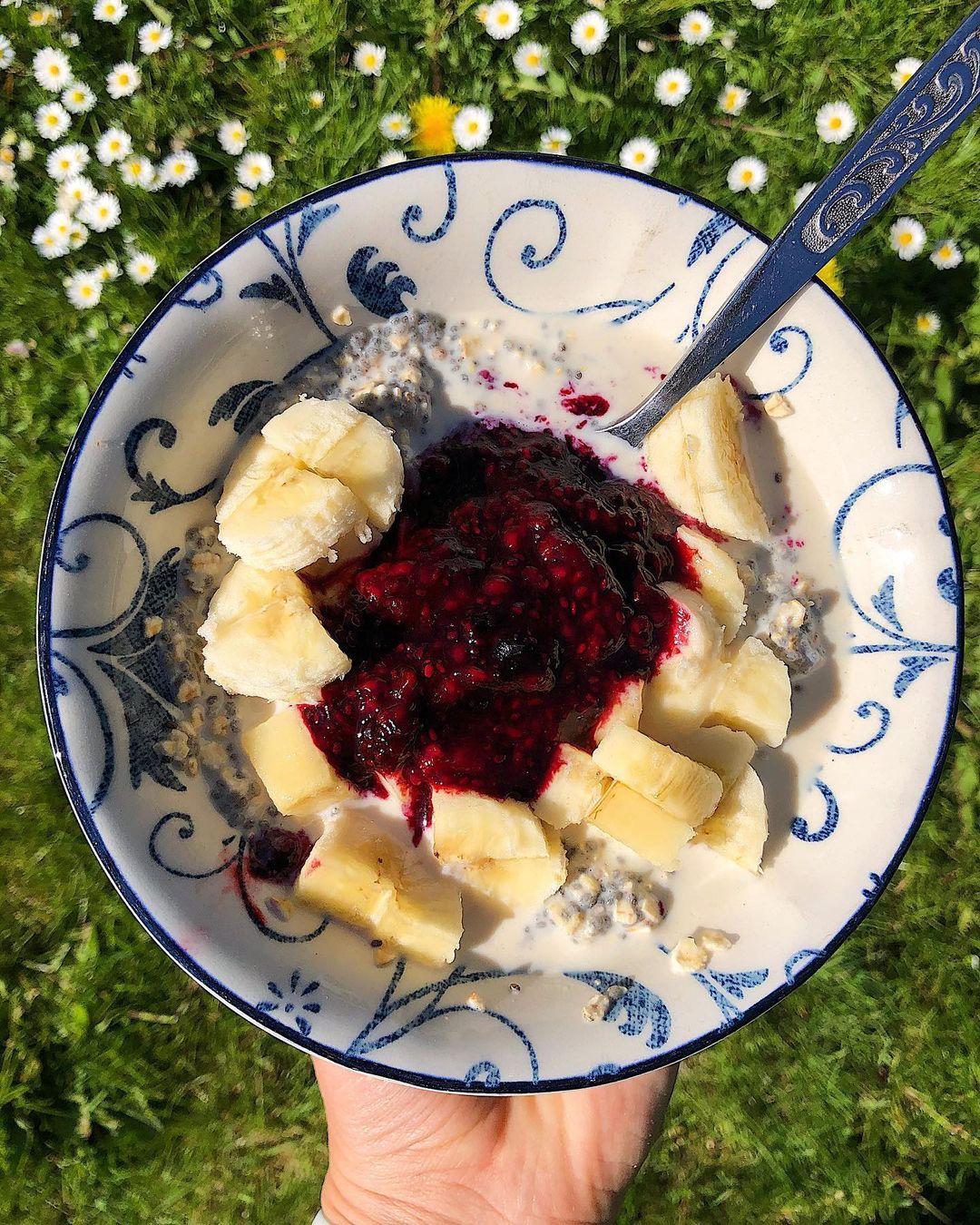 Easy Chia Seed Oat Pudding with Berries