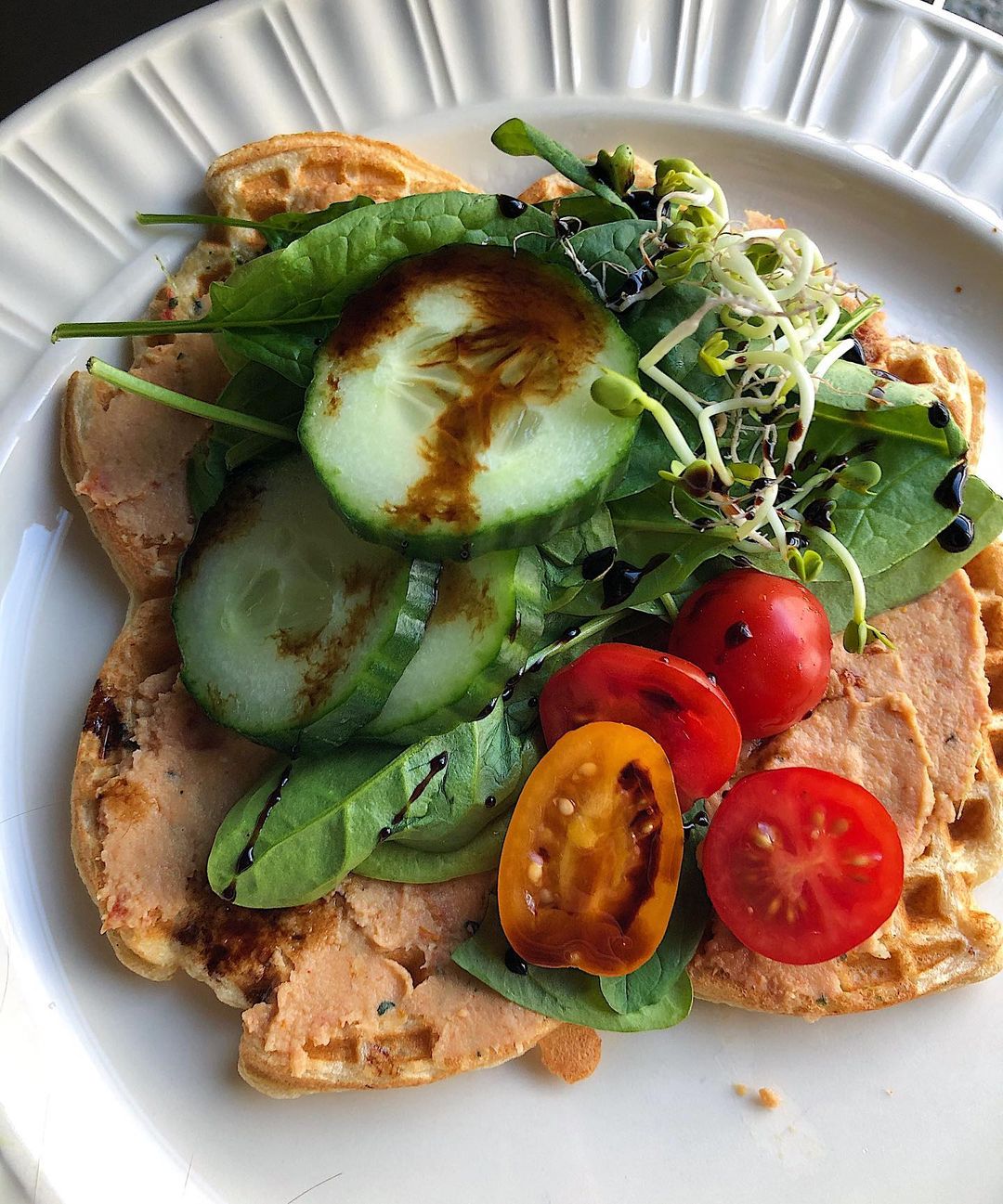 Healthy Oat Waffles with Sweet and Savory Toppings